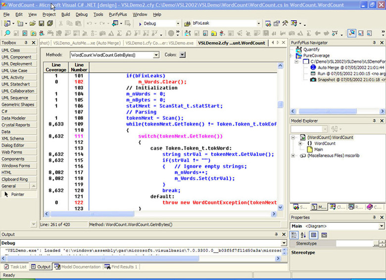 annotated source for the C#.NET application
