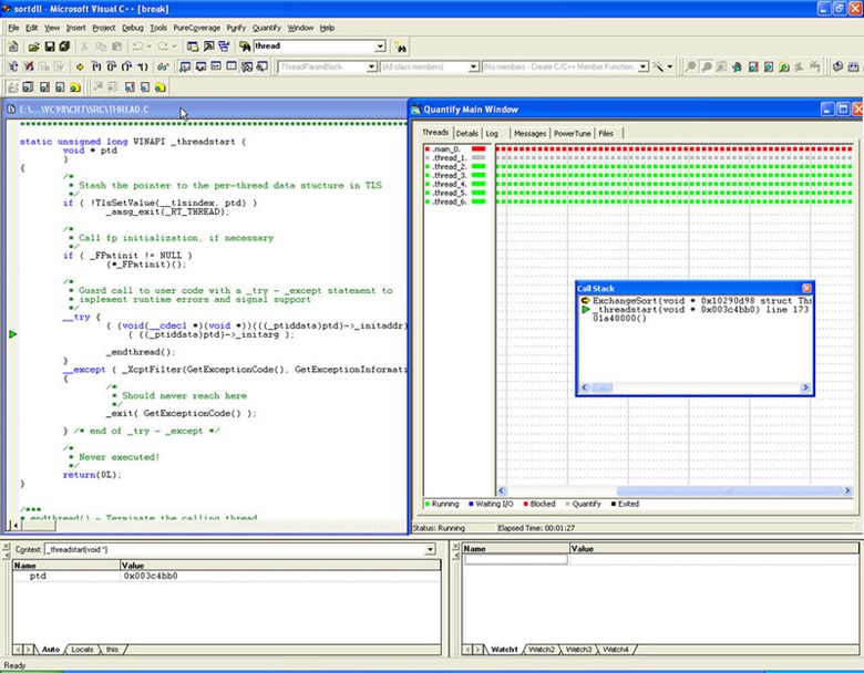 thread analysis view in Visual Studio 6