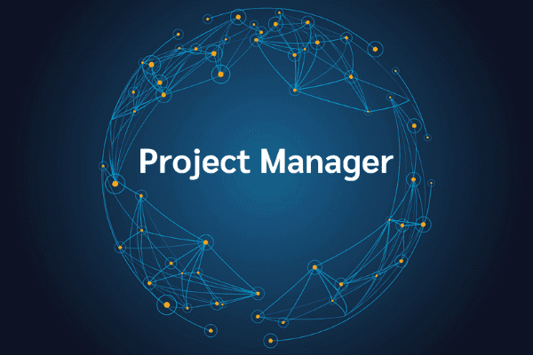 product name on an abstract blue and yellow background