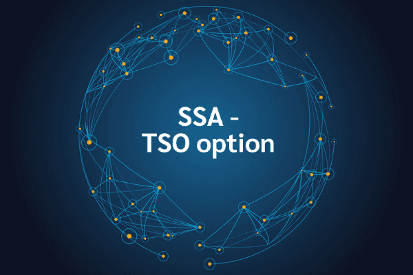 product name on an abstract blue and yellow background