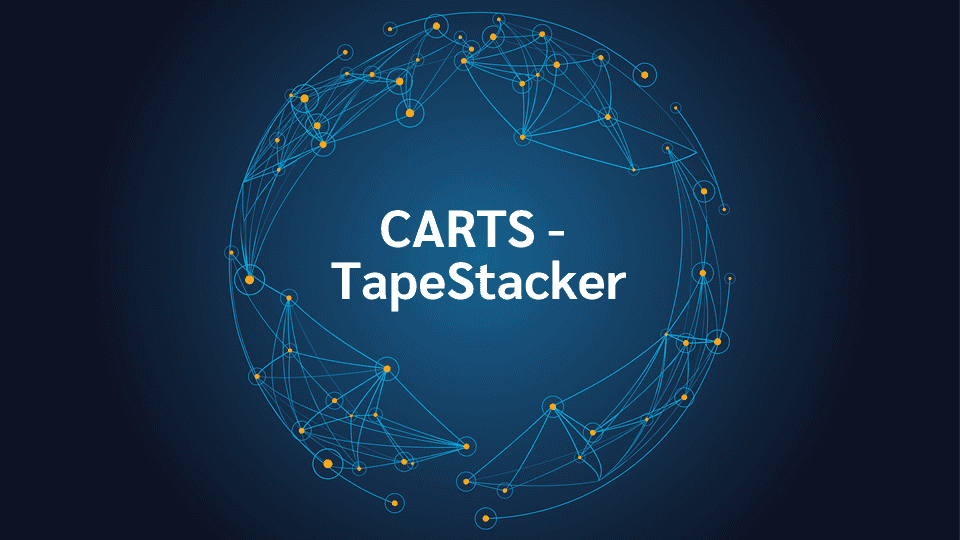 product name on an abstract blue and yellow background