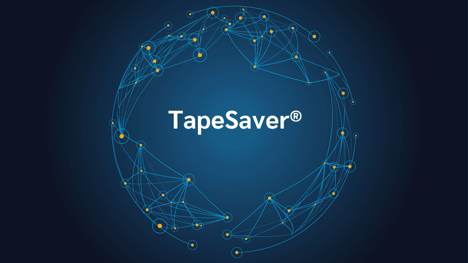 product name on an abstract blue and yellow background