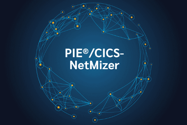 product name on an abstract blue and yellow background