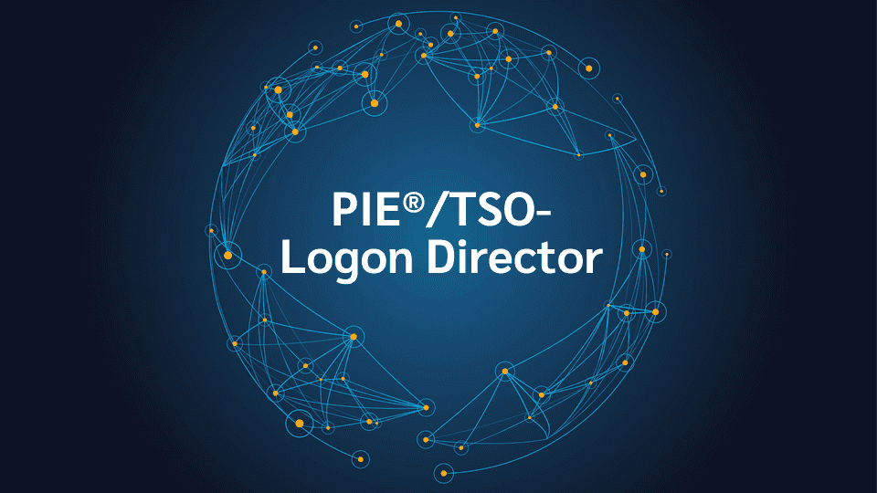 product name on an abstract blue and yellow background