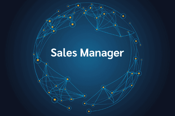 product name on an abstract blue and yellow background