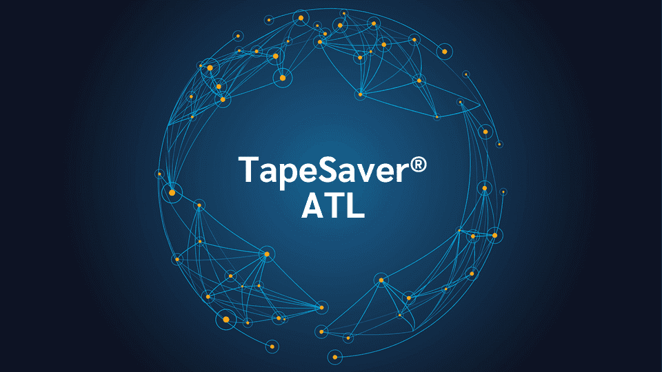 product name on an abstract blue and yellow background