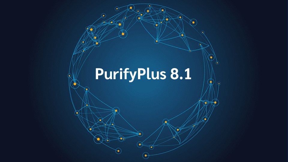 product name on an abstract blue and yellow background