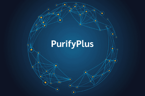 product name on an abstract blue and yellow background