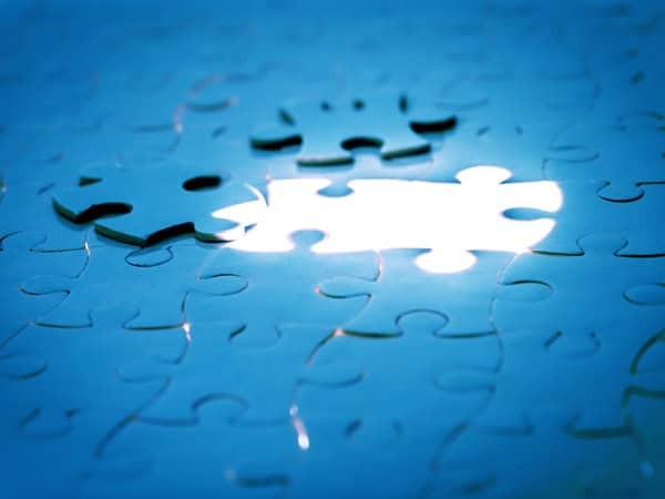 blue pieces of a puzzle