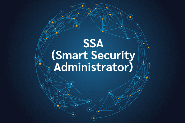 product name on an abstract blue and yellow background