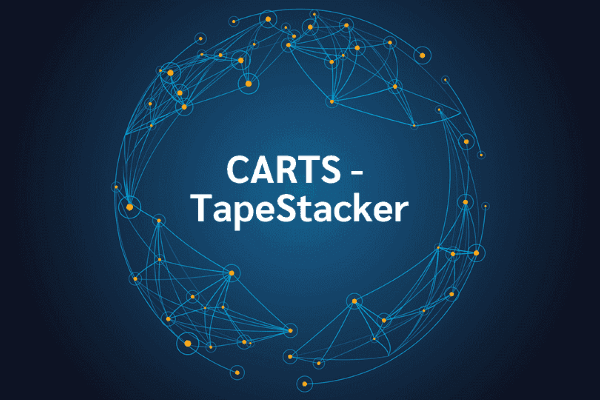 product name on an abstract blue and yellow background