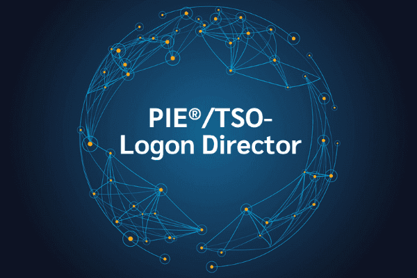 product name on an abstract blue and yellow background